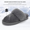 image:imageStelle Genuine Suede Slippers for Women WaterResistant Indoor Outdoor Comfortable Memory Foam Lightweight Flexible SoleGrey