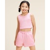 image:imageStelle Girls 2 Piece Outfits Tank Top and Shorts with Pockets 515 Years  Girls Ribbed TopsCrop TopsScoop NeckSleeveless TopsElastic Waist ShortsBow WaistSide PocketsPink
