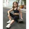 image:imageStelle Girls Athletic Leggings Kids Dance Workout Running Yoga Pants with Hidden PocketA5capriblack2