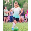 image:imageStelle Girls Athletic Shirts Short Sleeve Crewneck T Shirts Active Sports Top Soccer Gym Workout Tshirt Summer Tees for KidAqua Blue08