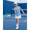 image:imageStelle Girls Athletic Shirts Short Sleeve Crewneck T Shirts Active Sports Top Soccer Gym Workout Tshirt Summer Tees for KidLight Blue07