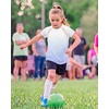 image:imageStelle Girls Athletic Shirts Short Sleeve Crewneck T Shirts Active Sports Top Soccer Gym Workout Tshirt Summer Tees for KidLight Blue08