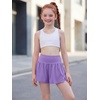image:imageStelle Girls Athletic Shorts Flowy Running 2 in 1 Butterfly Short with Pockets Soccer Tennis for TeenLavender