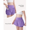 image:imageStelle Girls Athletic Shorts Flowy Running 2 in 1 Butterfly Short with Pockets Soccer Tennis for TeenLavender
