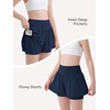 image:imageStelle Girls Athletic Shorts Flowy Running 2 in 1 Butterfly Short with Pockets Soccer Tennis for TeenNavy