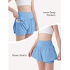 image:imageStelle Girls Athletic Shorts Flowy Running 2 in 1 Butterfly Short with Pockets Soccer Tennis for TeenSky Blue