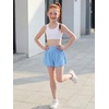 image:imageStelle Girls Athletic Shorts Flowy Running 2 in 1 Butterfly Short with Pockets Soccer Tennis for TeenSky Blue