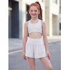 image:imageStelle Girls Athletic Shorts Flowy Running 2 in 1 Butterfly Short with Pockets Soccer Tennis for TeenWhite