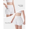 image:imageStelle Girls Athletic Shorts Flowy Running 2 in 1 Butterfly Short with Pockets Soccer Tennis for TeenWhite