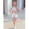 image:imageStelle Girls Athletic Shorts Flowy Running 2 in 1 Butterfly Short with Pockets Soccer Tennis for TeenWhite
