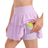 image:imageStelle Girls Athletic Skirts with Pockets Inner Shorts High Waisted Tennis Skorts Golf Running Sports SkirtLavender