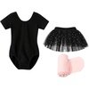 image:imageStelle Girls Ballet Leotards Toddler Dance Outfit Combo with Pull on Skirt and Tights ToddlerLittle KidBig Kid02black Shiny Tutu Skirt