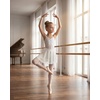 image:imageStelle Girls Ballet Skirt Pull On High Waist Dance Wrap Skirt Layered Ruffle Chiffon Skirt Kid Toddler Ballerina ClothesWhite