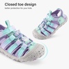 image:imageStelle Girls ClosedToe Water Hiking Beach Outdoor Sport Sandals  Adjustable HookandLoop Straps Boys amp Girls Athletic Shoes Summer Everyday Wear QuickDrying Materials Toddler to Big KidsLilac Mint