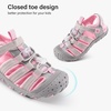 image:imageStelle Girls ClosedToe Water Hiking Beach Outdoor Sport Sandals  Adjustable HookandLoop Straps Boys amp Girls Athletic Shoes Summer Everyday Wear QuickDrying Materials Toddler to Big KidsGrey