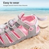 image:imageStelle Girls ClosedToe Water Hiking Beach Outdoor Sport Sandals  Adjustable HookandLoop Straps Boys amp Girls Athletic Shoes Summer Everyday Wear QuickDrying Materials Toddler to Big KidsGrey
