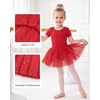 image:imageStelle Girls Dance Leotards with Sequin Tutu Dress Ballet Leotards Gymnastic Ballerina Costume Toddler Ballet OutfitRed