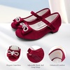 image:imageStelle Girls Dress Shoes Flower Girls Wedding Party Low Heels with Bow for Toddler and KidsBurgundyvelvet