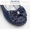 image:imageStelle Girls Dress Shoes Glitter Princess Shoe Flower Mary Jane Low Heels Party Wedding Prom Footwear for Toddler KidsT08navy Glitter