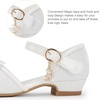 image:imageStelle Girls Dress Shoes Low Heel Glitter Bow Party Wedding Flower School ShoesBellawhite