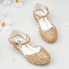 image:imageStelle Girls Dress Shoes Low Heel Glitter Bow Party Wedding Flower School ShoesSparklegold