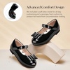 image:imageStelle Girls Dress Shoes Toddler Mary Jane Shoes Flat with Bow for ToddlerLittle KidsBlack