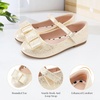 image:imageStelle Girls Dress Shoes Toddler Mary Jane Shoes Flat with Bow for ToddlerLittle KidsChampagne Glimmer