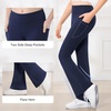 image:imageStelle Girls Flare Leggings with Pockets High Waisted Bootcut Yoga Pants Kids Dance Bell Bottoms Leggings02b2navy