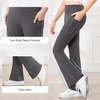 image:imageStelle Girls Flare Leggings with Pockets High Waisted Bootcut Yoga Pants Kids Dance Bell Bottoms Leggings04b4grey