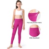 image:imageStelle Girls Fleece Lined Leggings Youth High Waist Warm Winter Athletic Yoga Pants with Hidden PocketHot Pink