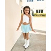 image:imageStelle Girls Flowy Shorts with Pockets Athletic Running Skirt High Waist Butterfly 2 in 1 Sports Short 516 YearsLight Blue