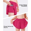 image:imageStelle Girls Flowy Shorts with Pockets Athletic Running Skirt High Waist Butterfly 2 in 1 Sports Short 516 YearsRaspberry