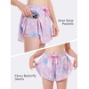 image:imageStelle Girls Flowy Shorts with Pockets Athletic Running Skirt High Waist Butterfly 2 in 1 Sports Short 516 YearsTie Dye Marshmallow