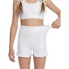 image:imageStelle Girls Gymnastics Shorts Athletic Dance Sparkle Ruffle Short High Waisted Metallic Biker Short for Kids 615 YearsWhite