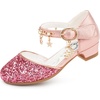 image:imageStelle Girls High Heels Sequins Dress Sandals Princess Dress Shoes Flower Wedding Party ShoesRedhot Pink Glitter