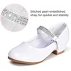 image:imageStelle Girls Mary Jane Dress Shoes Low Heel Glitter Patent Bow Kids Party Wedding Flower Girl School ShoesToddlerLittleBig KidClassic Patentwhite
