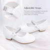 image:imageStelle Girls Mary Jane Dress Shoes Low Heel Glitter Patent Bow Kids Party Wedding Flower Girl School ShoesToddlerLittleBig KidClassic Patentwhitechain