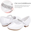 image:imageStelle Girls Mary Jane Dress Shoes Low Heel Glitter Patent Bow Kids Party Wedding Flower Girl School ShoesToddlerLittleBig KidClassic Patentwhitechain