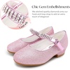 image:imageStelle Girls Mary Jane Dress Shoes Low Heel Glitter Patent Bow Kids Party Wedding Flower Girl School ShoesToddlerLittleBig KidGlitter Mary Janefuchsia
