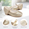 image:imageStelle Girls Mary Jane Dress Shoes Low Heel Glitter Patent Bow Kids Party Wedding Flower Girl School ShoesToddlerLittleBig KidGlitter Mary Janegoldchain