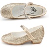 image:imageStelle Girls Mary Jane Dress Shoes Low Heel Glitter Patent Bow Kids Party Wedding Flower Girl School ShoesToddlerLittleBig KidGlitter Mary Janegoldchain