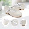 image:imageStelle Girls Mary Jane Dress Shoes Low Heel Glitter Patent Bow Kids Party Wedding Flower Girl School ShoesToddlerLittleBig KidGlitter Mary Janelight Silver