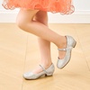 image:imageStelle Girls Mary Jane Dress Shoes Low Heel Glitter Patent Bow Kids Party Wedding Flower Girl School ShoesToddlerLittleBig KidGlitter Mary Janelight Silver