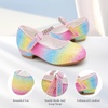 image:imageStelle Girls Mary Jane Dress Shoes Low Heel Glitter Patent Bow Kids Party Wedding Flower Girl School ShoesToddlerLittleBig KidGlitter Mary Janerainbow