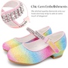 image:imageStelle Girls Mary Jane Dress Shoes Low Heel Glitter Patent Bow Kids Party Wedding Flower Girl School ShoesToddlerLittleBig KidGlitter Mary Janerainbow