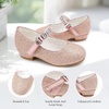 image:imageStelle Girls Mary Jane Dress Shoes Low Heel Glitter Patent Bow Kids Party Wedding Flower Girl School ShoesToddlerLittleBig KidGlitter Mary Janerose