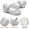 image:imageStelle Girls Mary Jane Dress Shoes Low Heel Glitter Patent Bow Kids Party Wedding Flower Girl School ShoesToddlerLittleBig KidGlitter Mary Janesilver
