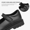 image:imageStelle Girls Mary Jane Shoes School Uniform Flats Dress Shoes Detachable Bow Chunky Formal for LittleBig KidsBlack