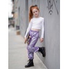 image:imageStelle Girls Metallic Cargo Pants Shiny Hip Hop Dance Joggers Sparkly Stretchy Wide Leg Street Pants for Kids 415 YearsIridescent Purple