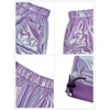 image:imageStelle Girls Metallic Cargo Pants Shiny Hip Hop Dance Joggers Sparkly Stretchy Wide Leg Street Pants for Kids 415 YearsIridescent Purple